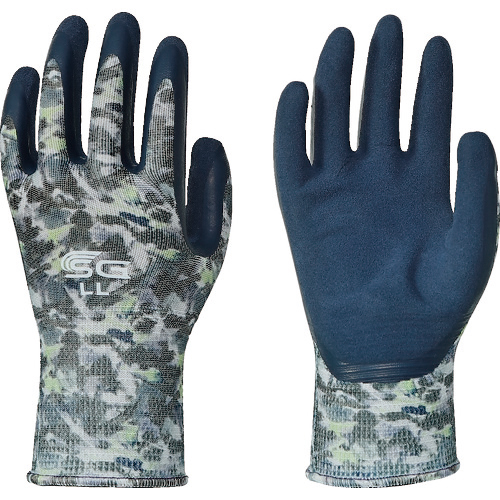 ﾄﾜﾛﾝ 天然ｺﾞﾑ背抜き手袋 SG-R107 ぼかし柄ｸﾞﾚｰ LL 1双画像