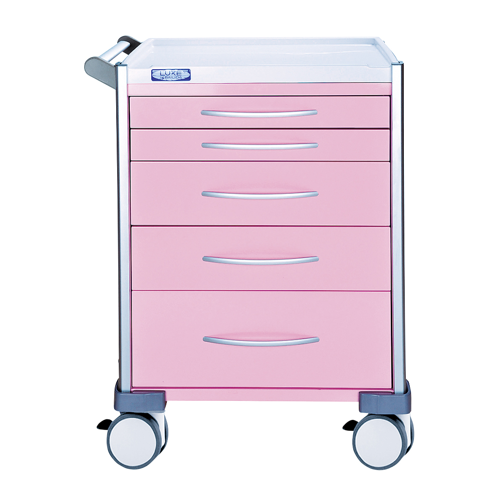小児科用カート(LUXE) ピンク(無地) 690×540×930mm画像