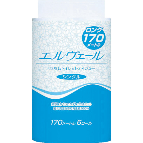 エリエール　エルヴェールトイレットティシューシングル１７０ｍ６Ｒ芯なし画像