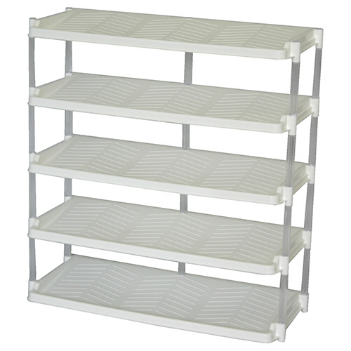 ｸﾘｽﾀﾙｼｭｰｽﾞﾗｯｸ ﾄﾘﾌﾟﾙ 5段 ﾎﾜｲﾄ 1台