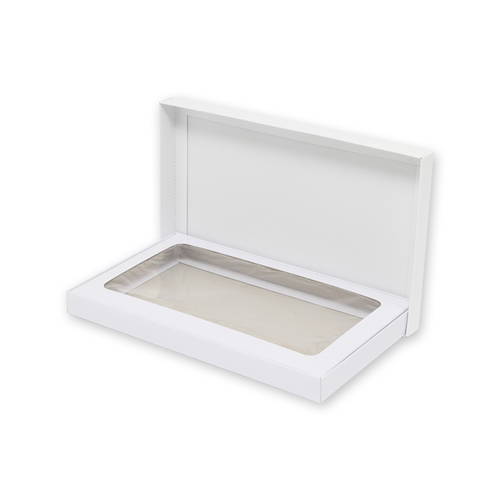 タオル用化粧箱 （白無地・2本用・身蓋・光沢・裏ネズ・フィルム中枠付き）画像