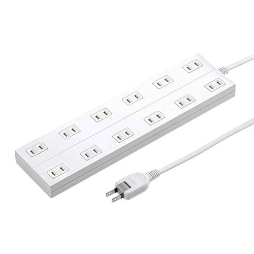 電源ﾀｯﾌﾟ(ACｱﾀﾞﾌﾟﾀ対応･ﾏｸﾞﾈｯﾄ付) 2P･12個口 ﾎﾜｲﾄ 5m 1個画像