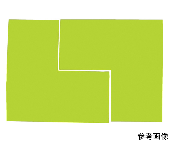 蛍光L字シール　イエロー　1シート2枚入　50x100x100画像