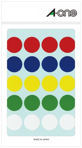 カラーラベル　丸型　２０ｍｍ径　アソートタイプ画像