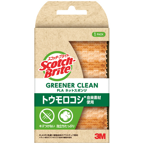 ｽｺｯﾁ･ﾌﾞﾗｲﾄ ｸﾞﾘｰﾅｰｸﾘｰﾝ PLA ﾈｯﾄｽﾎﾟﾝｼﾞ 1個画像