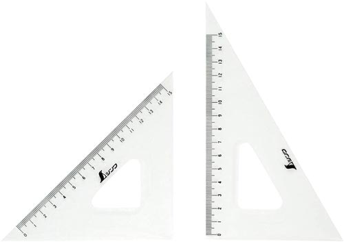 三角定規　アクリル製　１８ｃｍ　２枚組画像