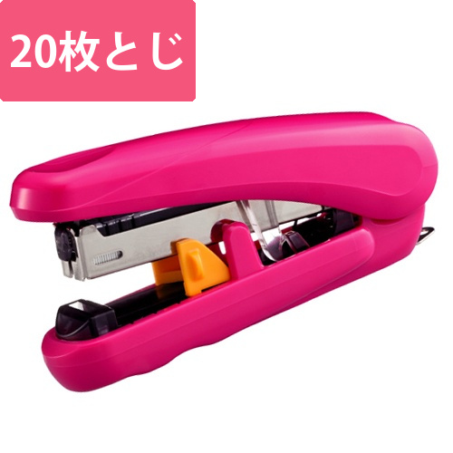 フラットクリンチステープラー　ピタヒット　20枚とじ　ピンク　1個画像