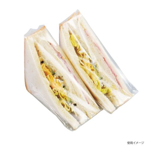 OPP袋 サンドイッチ袋 PP 75 バラ出荷 HEIKO(シモジマ) 透明な袋が整然と積まれ、表面が滑らかに光を反射している様子