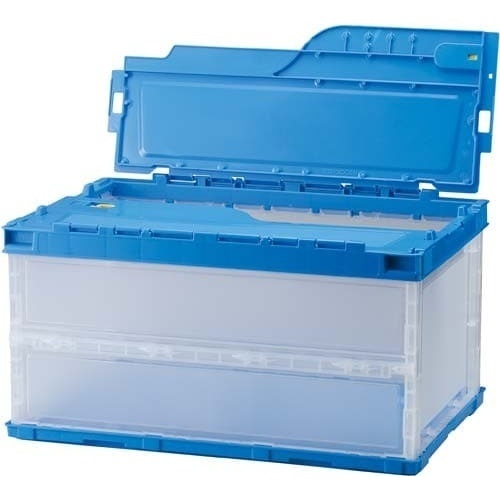 薄型軽量オリコン　４０Ｌ　フタ一体型　半透明画像