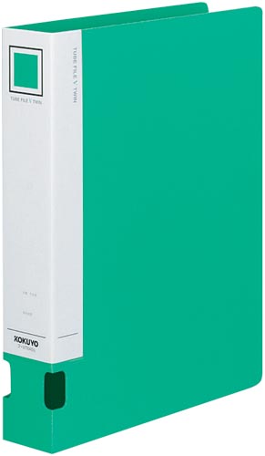 チューブファイルＶツインオール樹脂Ａ４縦２穴緑×４画像