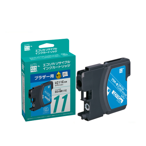ﾘｻｲｸﾙｲﾝｸｶｰﾄﾘｯｼﾞ ｼｱﾝ(染料) [ﾌﾞﾗｻﾞｰ:LC11C互換] ECI-BR11C 1個画像