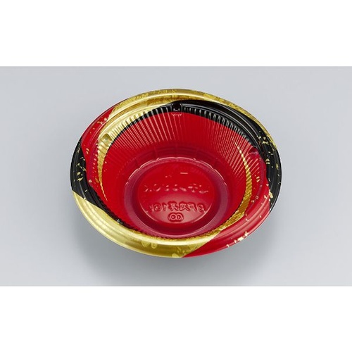 シーピー化成 どんぶり容器 BF丸丼16L 月丸赤 本体画像