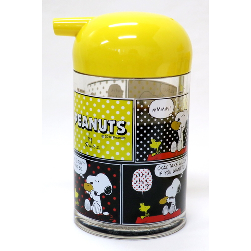 調味料入れ　醤油差し　125ml　ピーナッツ　PEANUTS 鮮やかなイラストが施された横からの姿