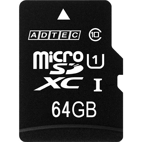 microSDXC UHS-I 64GB Class10 SD変換ｱﾀﾞﾌﾟﾀｰ付 1枚画像