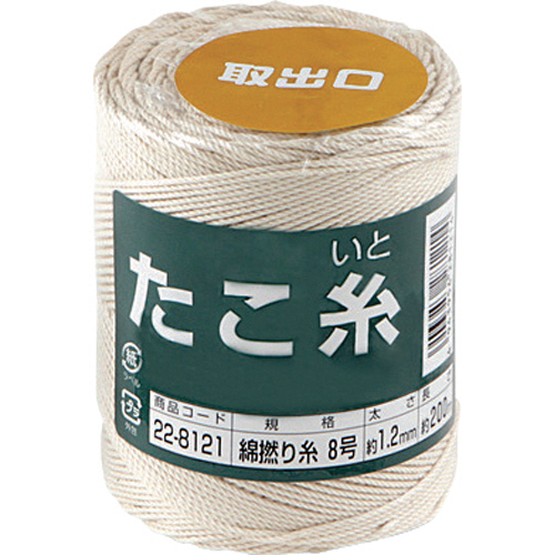 高木 たこ糸 綿撚り糸 #8 1巻