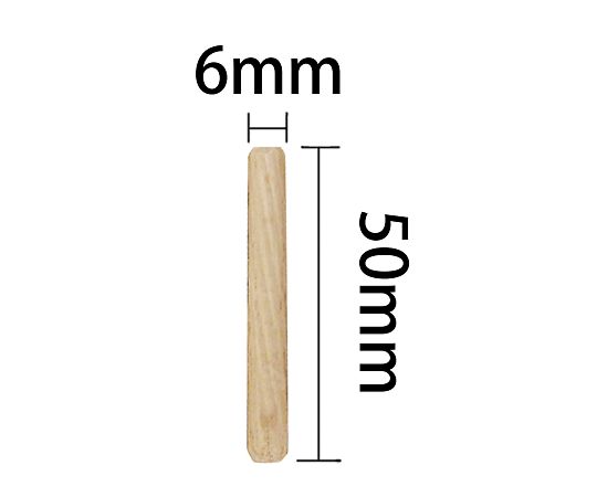 木工ダボ 6×50mm 100袋入 透明な袋に包まれたパッケージが横向きで並んでいる様子