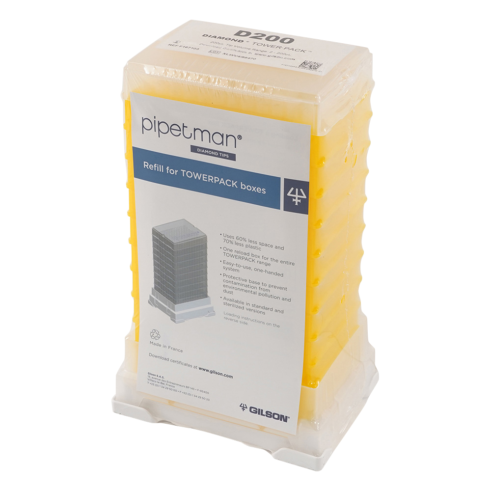 ダイアモンドチップ　タワーパック　D200　未滅菌　2～200μL　96本×10箱画像