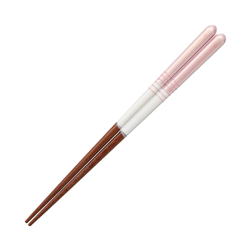 食洗箸 パステルハーフラインR 18cm ピンク画像