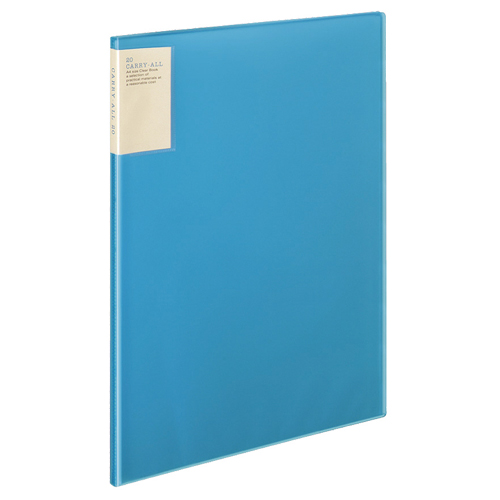 ｸﾘﾔｰﾌﾞｯｸ(ｷｬﾘｰｵｰﾙ) 固定式･背ﾎﾟｹｯﾄ B4ﾀﾃ 20ﾎﾟｹｯﾄ 背幅13mm 青 1ｾｯﾄ(4冊)画像