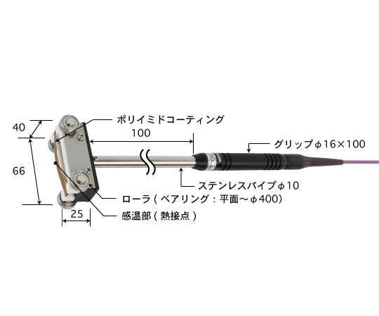 ハンディタイプ温度計用　移動回転用センサ　200℃　ベアリングローラ　Kタイプ画像