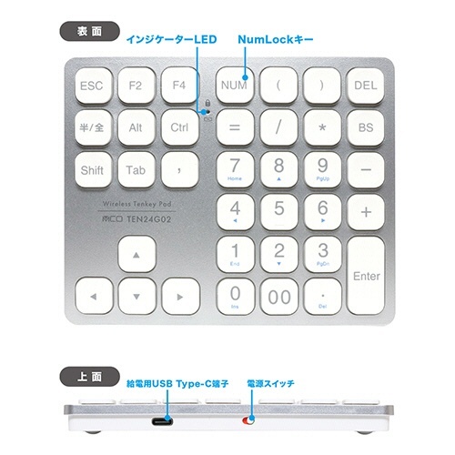 ミヨシ 2.4GHz 方向キー付きワイヤレステンキー シルバー 1個 クリアなプラスチックケースに入った無造作に置かれた製品
