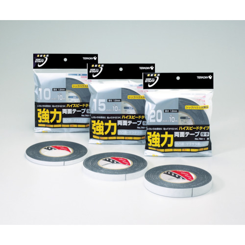 発泡体両面ﾃｰﾌﾟ NO.7811ﾌｯｸ 黒 20mmX10M 1巻画像