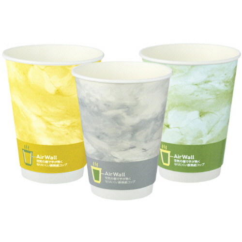 ﾋﾋﾞﾌﾙ 空気の層で手が熱くなりにくい断熱紙ｺｯﾌﾟ 12ｵﾝｽ ﾏｰﾌﾞﾙ 1ﾊﾟｯｸ(25個)画像