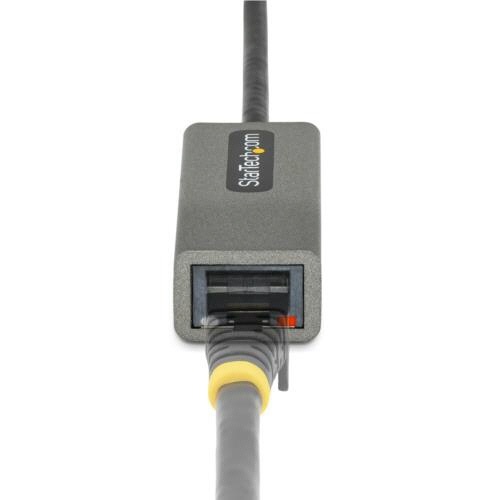 USB3.0-ギガビットイーサネット有線LAN　変換アダプタ　10・100・1000Mbps　1個 接続端子が見える状態のアダプタの側面
