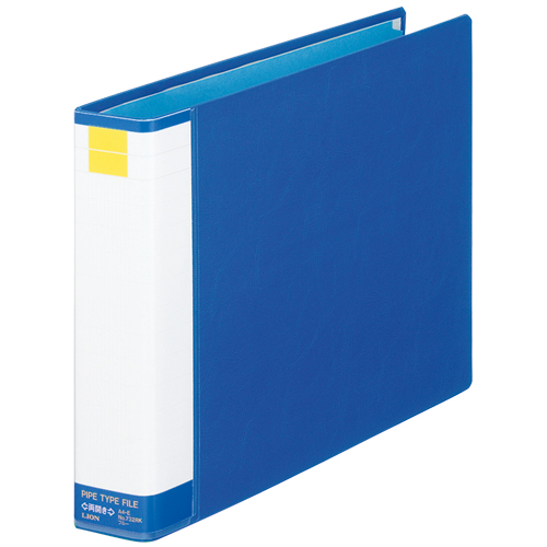 ﾊﾟｲﾌﾟ式ﾌｧｲﾙ(環境) 両開き A4ﾖｺ 300枚収容 30mmとじ 背幅51mm ﾌﾞﾙｰ 1冊画像