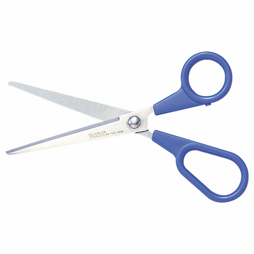 ｽﾃﾝﾚｽはさみ 刃渡り78mm 青 1本画像