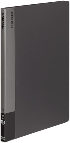 クリヤーブック固定式Ａ４縦２０Ｐダークグレー１０冊画像