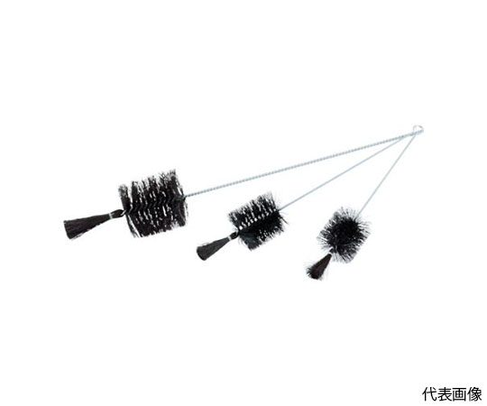 理化学ブラシ　瓶洗い用　黒豚毛　スチール柄2号　5本入画像
