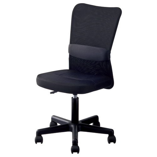 ﾒｯｼｭﾊﾞｯｸﾁｪｱｰ ﾊﾝﾀｰII 肘なし ﾌﾞﾗｯｸ 1脚