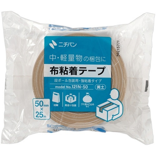 布粘着テープ 50mm×25m 黄土 1巻画像