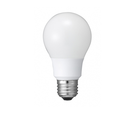 一般電球形LED　60W相当　電球色 電球が点灯した状態で、温かみのある光を放っている様子
