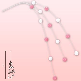 餅花3本シダレ ピンク/白画像