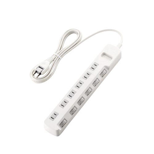 雷ガードタップ　個別　６個口　２．５ｍ　ホワイト画像