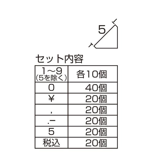 陳列備品 ニュープライスキューブセット S 黒/白字 友屋 白い背景に配置された黒地に白文字の立方体型のディスプレイ用商品