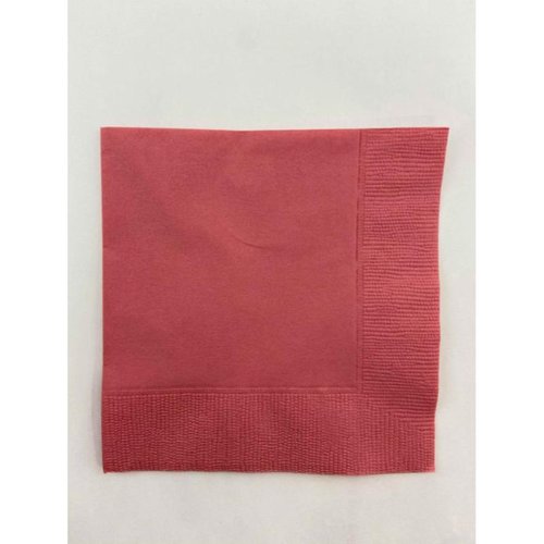 店舗資材 2P4ツ折り約250mm角カラーナプキン(プラム) SC-24 オリエンタル紙業 深いプラム色のナプキンが5つ重なっている様子
