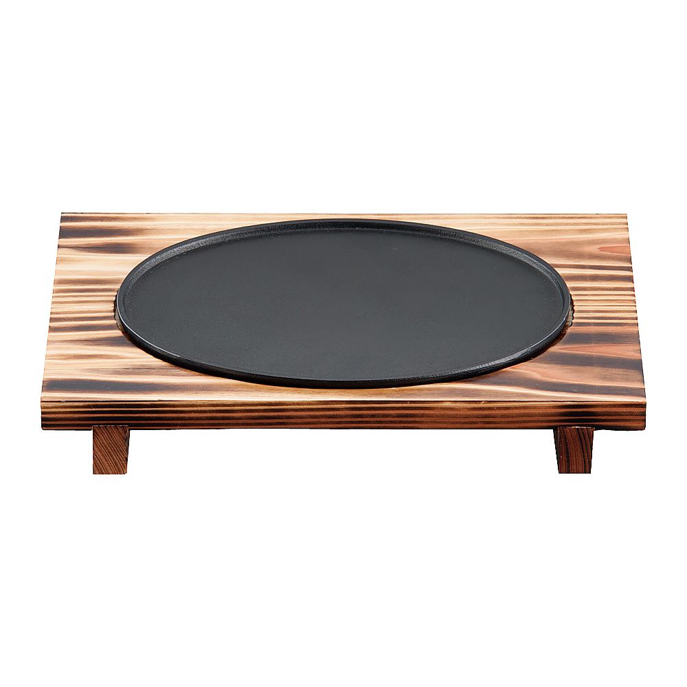 南部鉄器 ロイヤル小判皿(木台付)画像