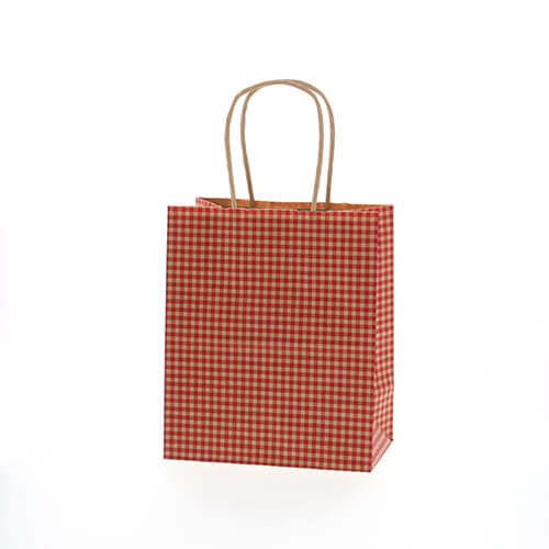 手提げ紙袋（ギンガム・丸紐・幅210×マチ120×高さ250mm）画像