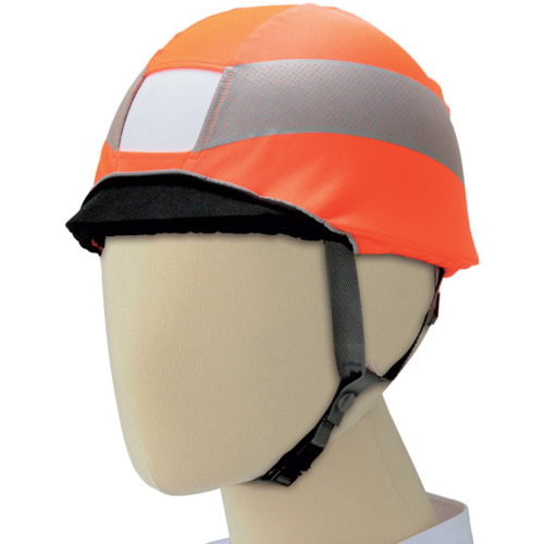 高視認ヘルメットカバーN　蛍光オレンジ　1枚画像