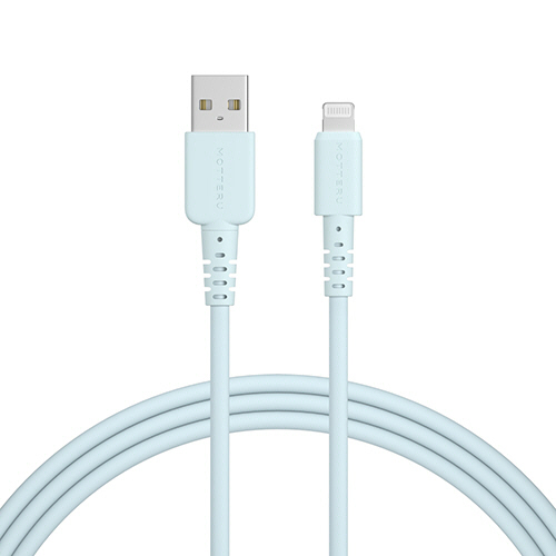 MOTTERU A to Lightning ｼﾘｺﾝｹｰﾌﾞﾙ ﾊﾟｳﾀﾞｰﾌﾞﾙｰ 2m 1本画像