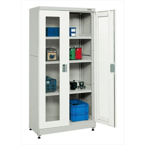 キャビネット保管システム（両開き透明塩ビ窓扉付）　Ｂ－１８ＡＡＧＹ