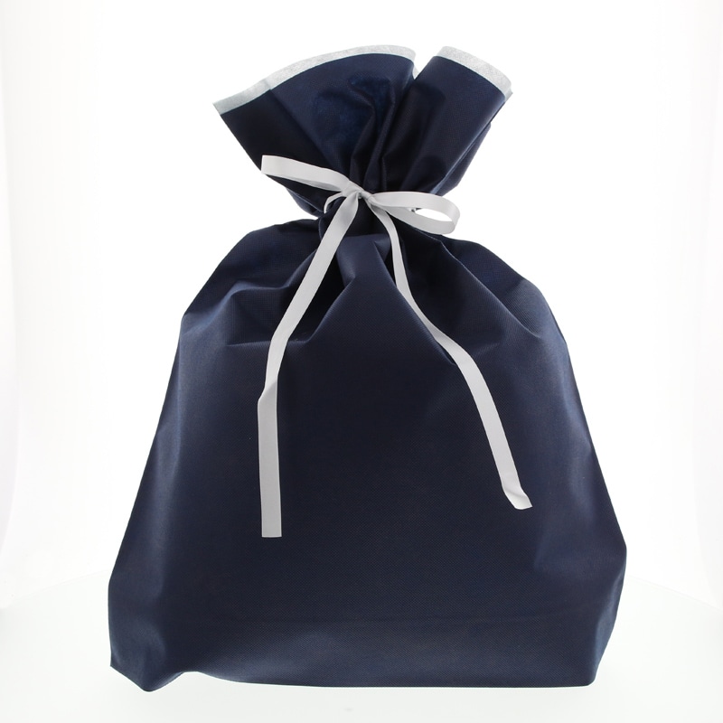 ＦＫ３０８１　不織布巾着袋　ネイビーＬＬ　１０枚入画像