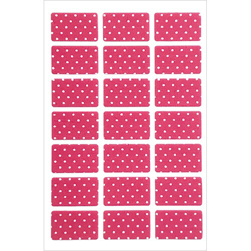 ﾀｸﾞﾍﾟﾀﾗﾍﾞﾙ ﾋﾟﾝｸﾄﾞｯﾄ 1ｼｰﾄ(21枚)画像