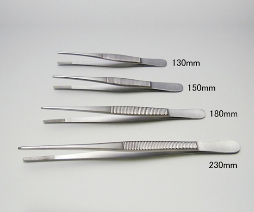 外科用ピンセット 無鈎 小波130mm(併式)画像