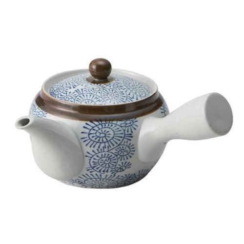 急須 490ml 古染タコ唐草 茶こし付き ティーポット 陶器製画像