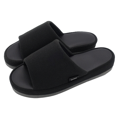 ｽﾘｯﾊﾟ with 低反発 足裏に優しくFit ﾌﾞﾗｯｸ M 1足画像