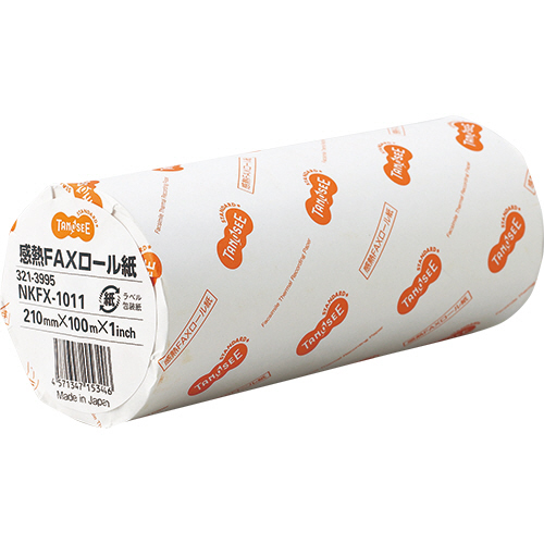 感熱FAXﾛｰﾙ紙 A4 幅210mmx長さ100m 芯内径1ｲﾝﾁ 表発色 1本